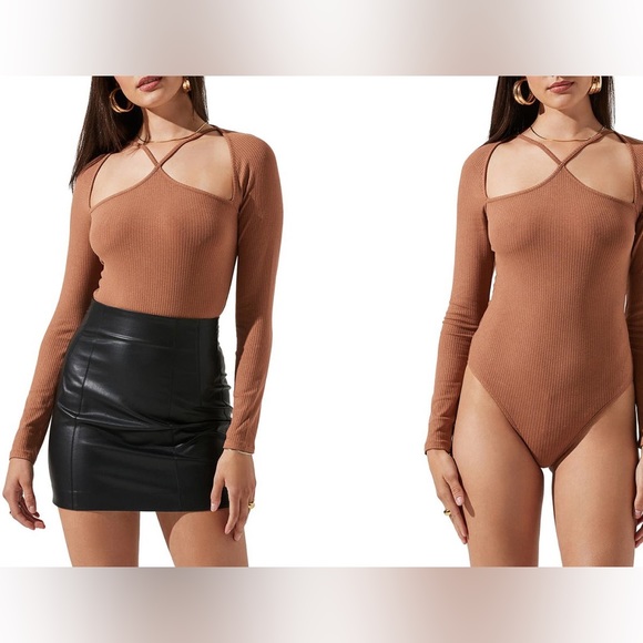 ASTR The Label Vanowen Rib Cutout Bodysuit - Picture 1 of 3